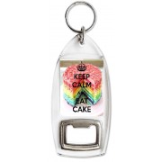 Keep Calm and Eat Cake - Bottle Opener Keyring