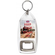 Keep Calm and Steam On - Bottle Opener Keyring