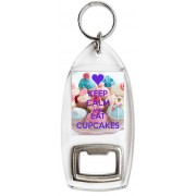 Keep Calm and Eat Cupcakes - Bottle Opener Keyring