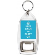 Keep Calm and Party On - Bottle Opener Keyring