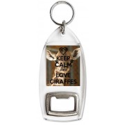 Keep Calm and Love Giraffes - Bottle Opener Keyring