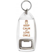 Keep Calm and Love Owls - Bottle Opener Keyring