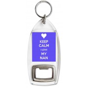Keep Calm I Love My Nan - Bottle Opener Keyring