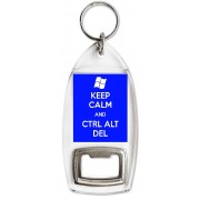 Keep Calm and Ctrl Alt Del - Bottle Opener Keyring