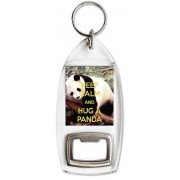 Keep Calm and Hug a Panda - Bottle Opener Keyring