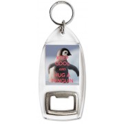 Keep Cool and Hug a Penguin - Bottle Opener Keyring