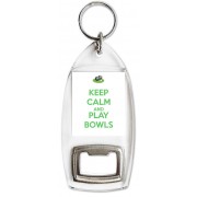 Keep Calm and Play Bowls - Bottle Opener Keyring