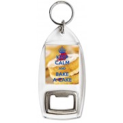 Keep Calm and Bake a Cake - Bottle Opener Keyring
