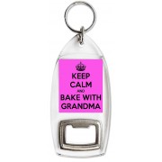 Keep Calm and Bake with Grandma - Bottle Opener Keyring
