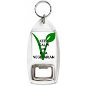 Keep Calm and be a Vegetarian - Bottle Opener Keyring