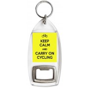 Keep Calm and Carry On Cycling - Bottle Opener Keyring
