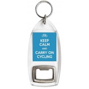 Keep Calm and Carry On Cycling - Bottle Opener Keyring