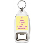 Keep Calm and Carry Knitting - Bottle Opener Keyring