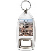 Keep Calm and Love Sheffield - Bottle Opener Keyring