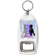 Keep Calm and Love Horses - Bottle Opener Keyring