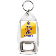 Keep Calm and Eat Cheese - Bottle Opener Keyring