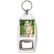 Keep Calm and Love Cats - Bottle Opener Keyring