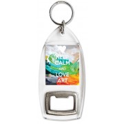 Keep Calm and Love Art - Bottle Opener Keyring