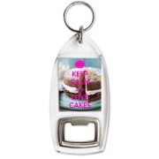 Keep Calm and Love Cakes - Bottle Opener Keyring
