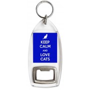 Keep Calm and Love Cats - Bottle Opener Keyring