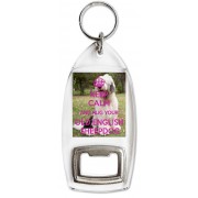 Keep Calm and Hug Your Old English Sheepdog - Bottle Opener Keyring
