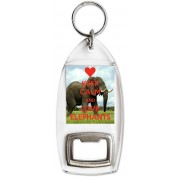 Keep Calm and Love Elephants - Bottle Opener Keyring