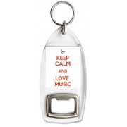 Keep Calm and Love Music - Bottle Opener Keyring