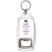 Keep Calm and Shop On - Bottle Opener Keyring