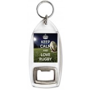 Keep Calm and Love Rugby - Bottle Opener Keyring