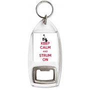 Keep Calm and Strum On - Bottle Opener Keyring