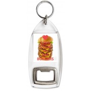 Keep Calm and Eat Burgers - Bottle Opener Keyring