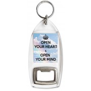 Open Your Heart & Open Your Mind - Bottle Opener Keyring