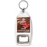 Keep Calm and Love Chocolate - Bottle Opener Keyring