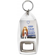 Keep Calm and Love Basset Hounds - Bottle Opener Keyring