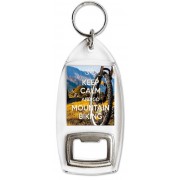 Keep Calm and Go Mountain Biking - Bottle Opener Keyring