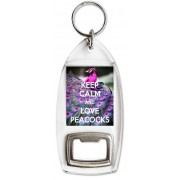 Keep Calm and Love Peacocks - Bottle Opener Keyring