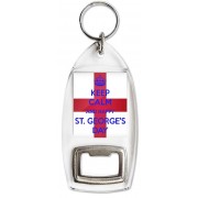Keep Calm and Happy St. George's Day - Bottle Opener Keyring
