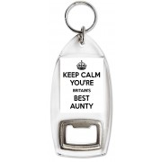 Keep Calm You're Britain's Best Aunty - Bottle Opener Keyring