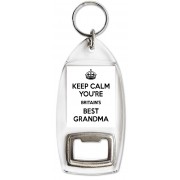 Keep Calm You're Britain's Best Grandma - Bottle Opener Keyring