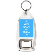 Keep Calm and Pedal On - Bottle Opener Keyring