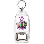 Keep Calm and Watch Telly - Bottle Opener Keyring