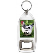 Keep Calm and Love Chickens - Bottle Opener Keyring