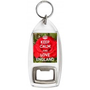 Keep Calm and Love England - Bottle Opener Keyring