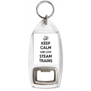 Keep Calm and Love Steam Trains - Bottle Opener Keyring