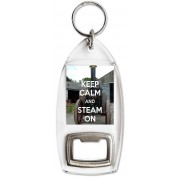 Keep Calm and Steam On - Bottle Opener Keyring