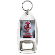 Keep Calm and Love Staffies - Bottle Opener Keyring