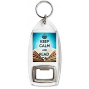 Keep Calm and Read On - Bottle Opener Keyring