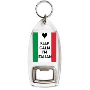 Keep Calm I'm Italian - Bottle Opener Keyring