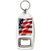 Keep Calm and Love America - Bottle Opener Keyring