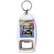 Keep Calm and Love a Taxi Driver - Bottle Opener Keyring